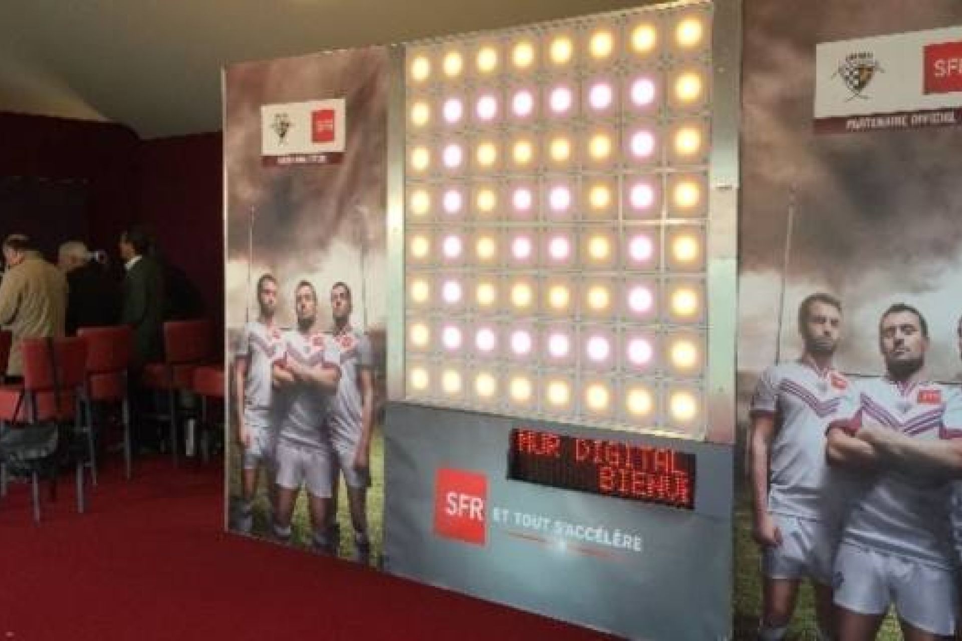 Mur Digi-Sports grand format dédié à une animation rugby