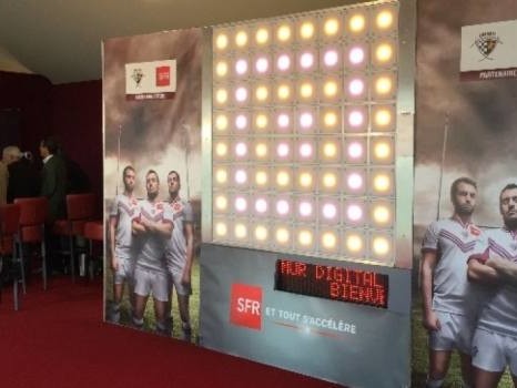 Mur Digi-Sports grand format dédié à une animation rugby