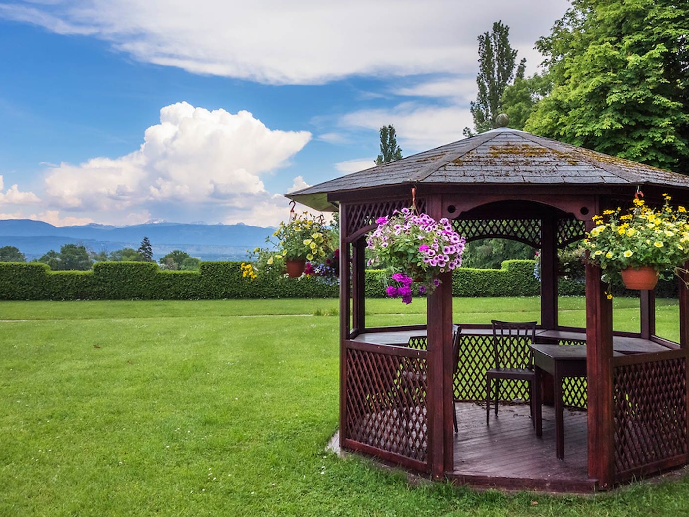 Château de Bossey parc kiosque